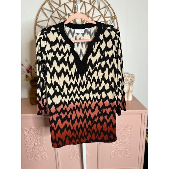 Susan Graver Tops - Women's Susan‎ Graver Top, Size M, Black & Orange
